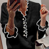 Women's Long Sleeve V-neck Top – Elegant Layering Essential by Khanluxe