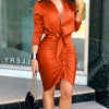 Elegant Lace-Up Midi Dress by Khanluxe