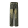 Women's Yellow Washed Straight Jeans – Bold Color Denim by Khanluxe