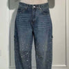 Ins Shiny Straight Jeans by Khanluxe