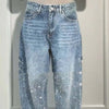 Ins Shiny Straight Jeans by Khanluxe