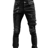 Men's Ripped Motorcycle Jeans — Slim-Fit Distressed Denim by Khanluxe