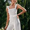 Women's Solid Ruffle Strap Jumpsuit – Feminine & Effortlessly Chic by Khanluxe