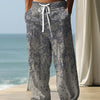 Autumn Men's Health Cloth Straight-leg Pants 3D Digital Vintage Print Ethnic Style Baggy Pants by maamgic