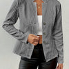 Women's Blazer Jacket Suit Coat Single-breasted Stand Collar Tops Slim Outerwear Temperament Office Jacket