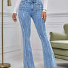 High-Waisted Flared Cotton Jeans – Women by Khanluxe