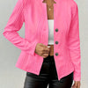 Women's Blazer Jacket Suit Coat Single-breasted Stand Collar Tops Slim Outerwear Temperament Office Jacket