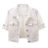 Women's 3/4 Sleeve Denim Jacket by Khanluxe