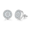 Hip Hop Round Diamond Gold-plated Thread Earrings by maamgic