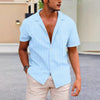 Summer Lapels Solid Color Shirt Button by maamgic