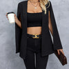 Women's Sleeveless Slit Jacket – Black by Khanluxe