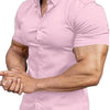 Men's Collar Casual Thin Short Sleeve Shirt by maamgic