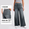 High Waist Straight Cat Beard Horse Riding Yoga Jeans by maamgic