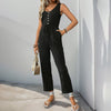 Women's V-neck Sleeveless Jumpsuit – Chic One-Piece Day to Night by Khanluxe