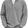 Corduroy Zipper Stand Collar Sweatshirt Fashion Warm Solid Color Long Sleeve Top Men's Casual Polo Shirt Clothing by Khanluxe