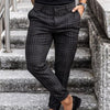 Loose Plaid Print Trousers by maamgic