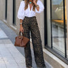 Leopard Print Casual Pants by Khanluxe