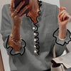 Women's Long Sleeve V-neck Top – Elegant Layering Essential by Khanluxe