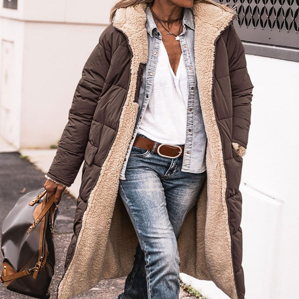 Women's Loose Cardigan Jacket — Mid-Length Winter Coat