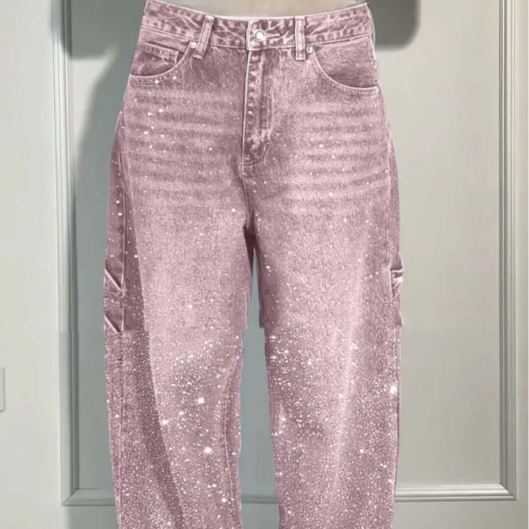 Ins Shiny Straight Jeans