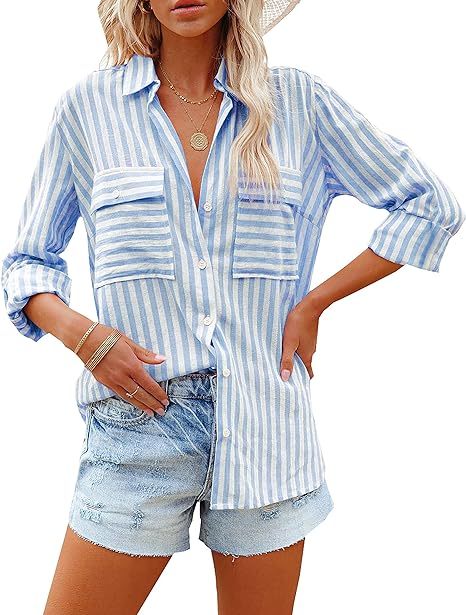 Men's Classic Stripe Shirt – Versatile Style in Black, Blue & Brown