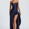 Women's Backless Ruffles Irregular Dress Summer Fashion Evening Party Club Split Suspender Maxi Dresses Clothing
