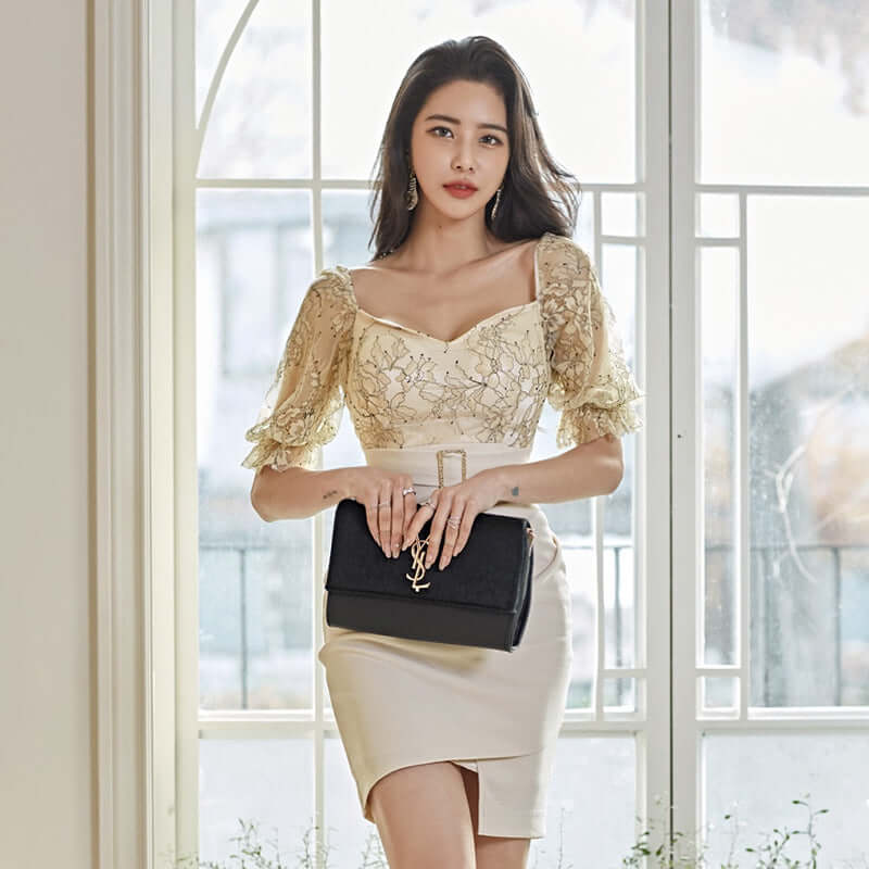 Stitching irregular dress