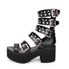 Platform sandals with high heels