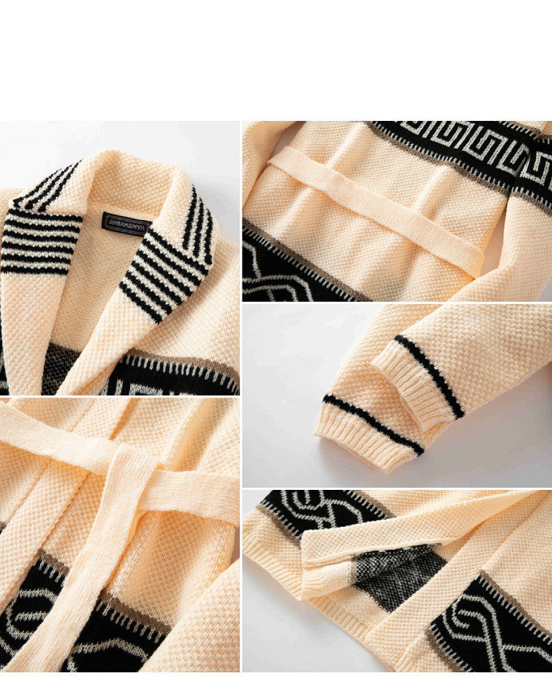 Men's Jacquard Sweater – Textured Luxury Knitwear