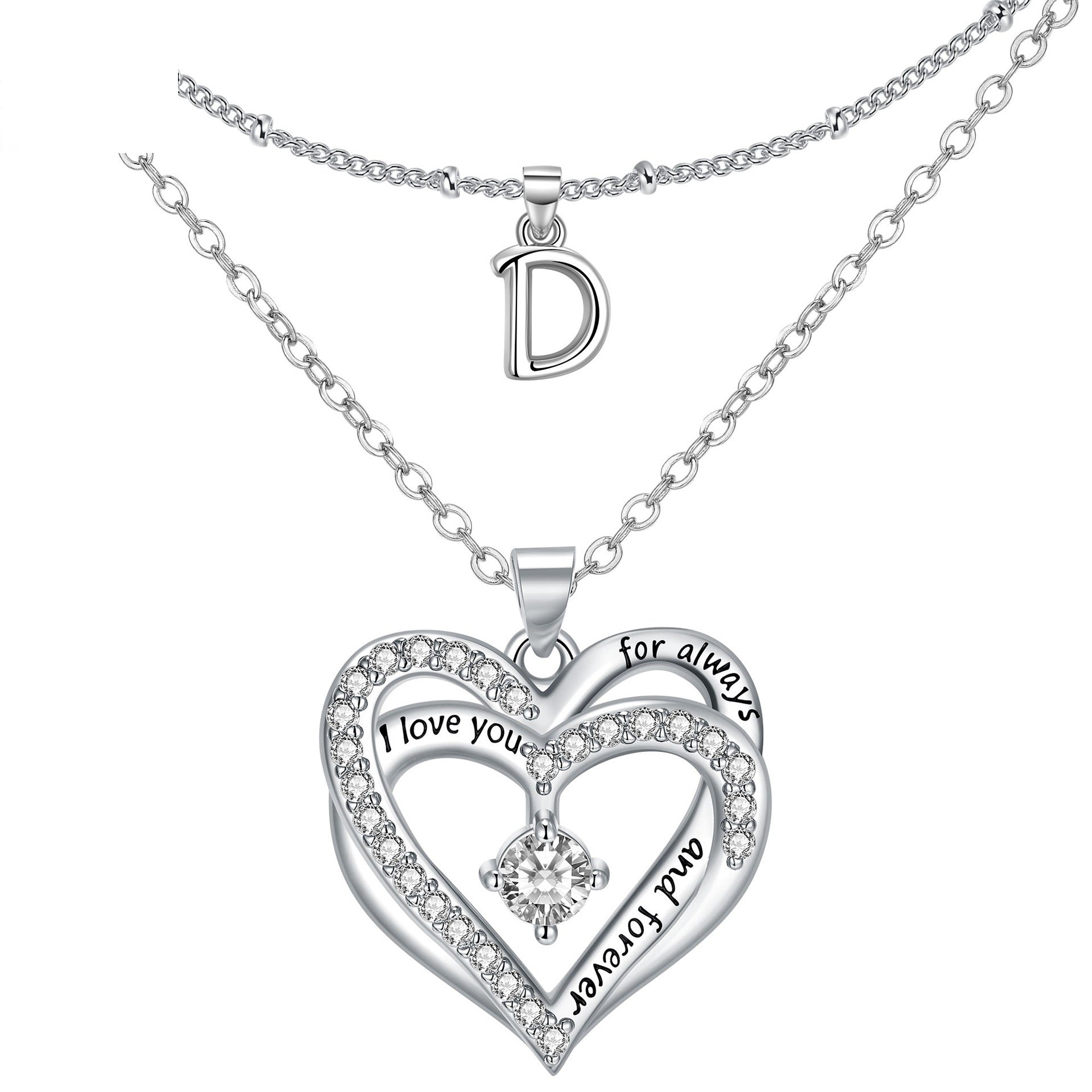 Double-Heart Double-layer Necklace Romantic High-grade Pendant Female European And American Fashion Jewelry