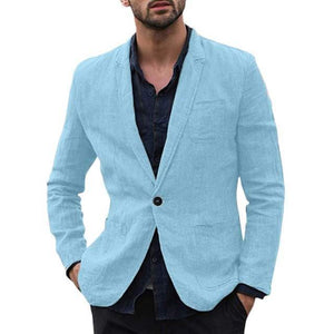autumn Solid for Men Cotton Thin Blazers