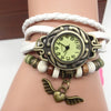 Vintage casual flying heart pendant bracelet belt watch