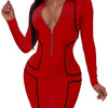 V-Neck Midi Fashion Dress by maamgic