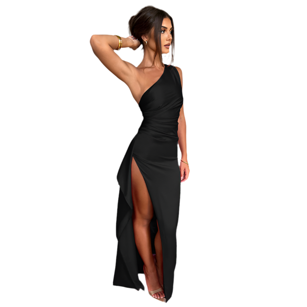 <p>Cut with fluid elegance, this silhouette glides through the evening with quiet confidence and an unmistakable sense of allure. Every movement reveals a refined presence that lingers long after the moment has passed.</p>