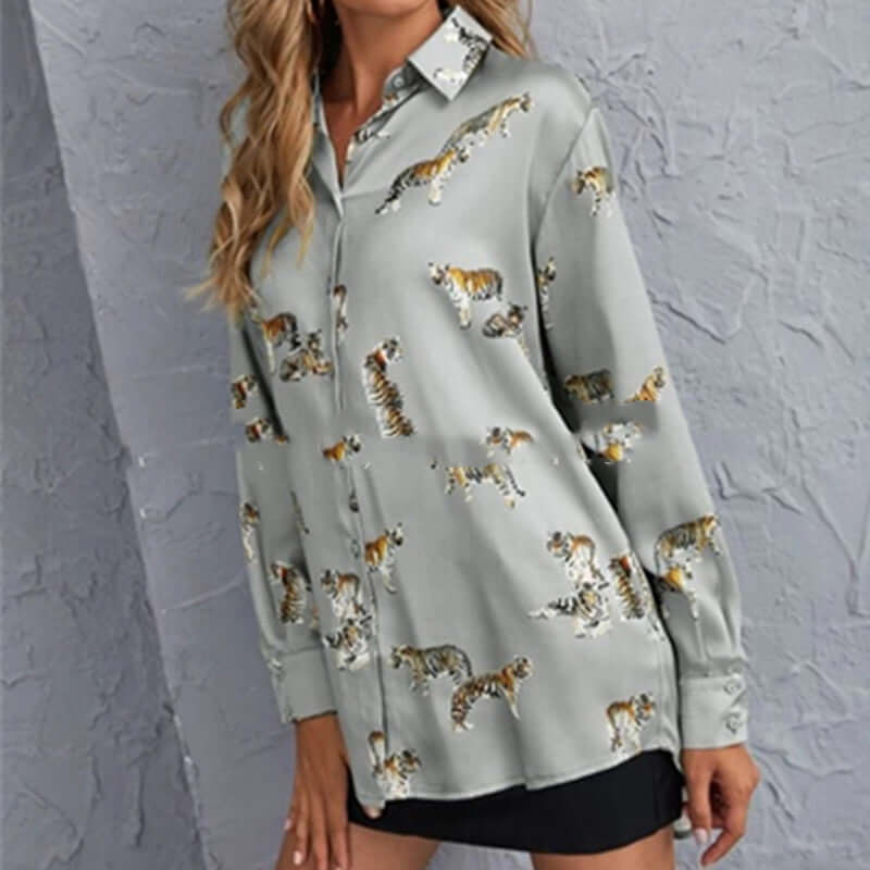 Tiger Print Long Shirt