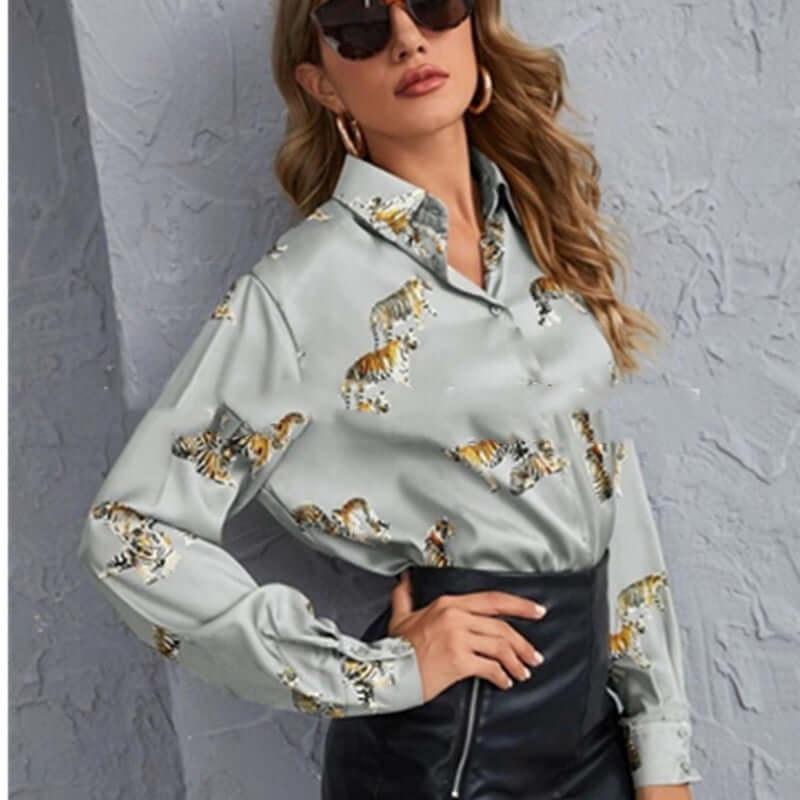 Tiger Print Long Shirt