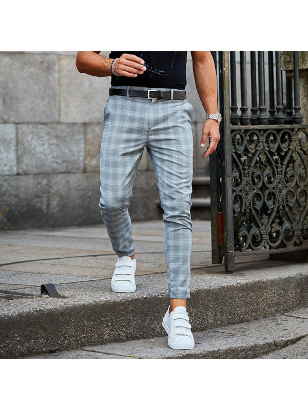 Loose Plaid Print Trousers