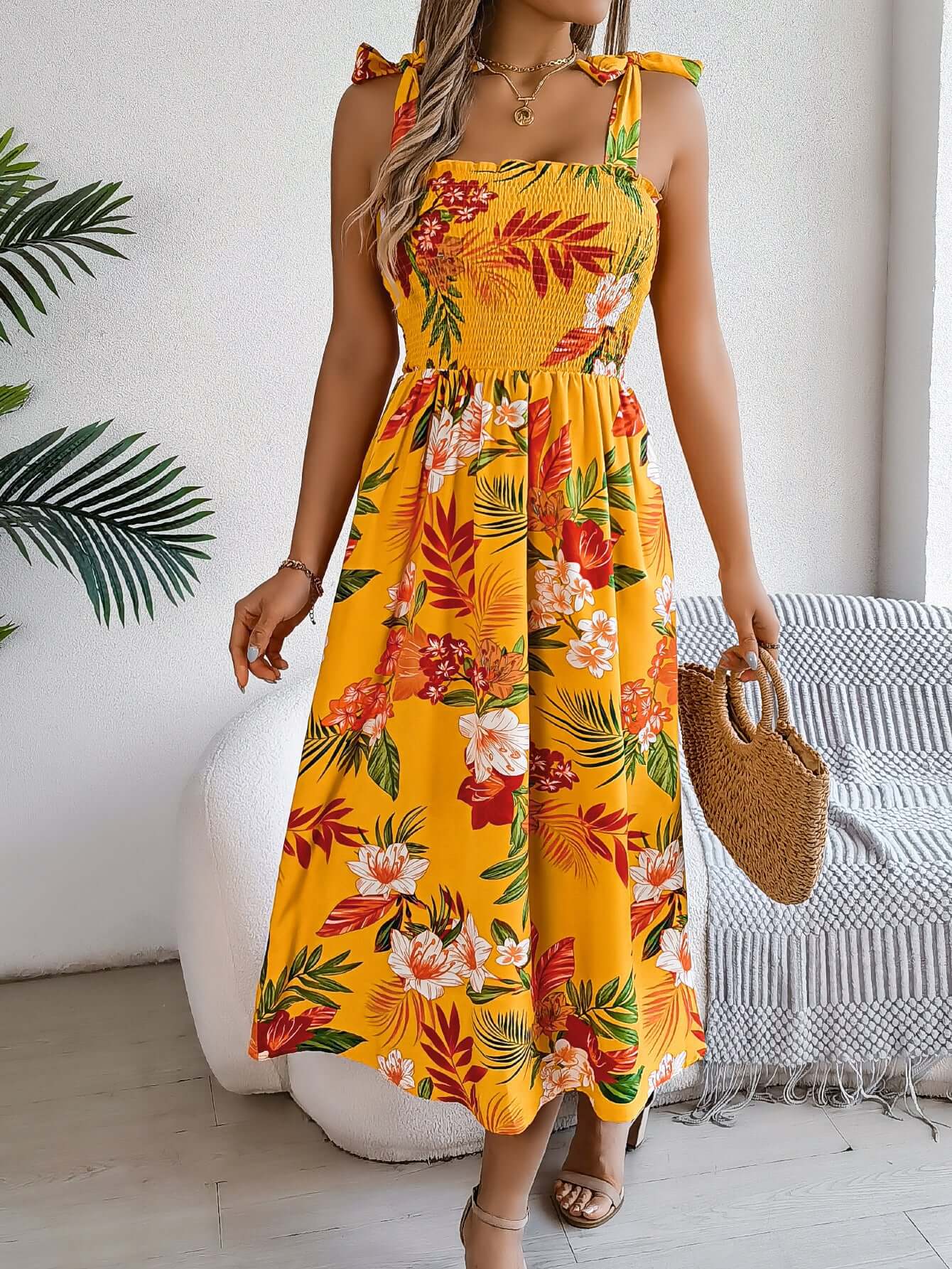 Flowers Print Suspender