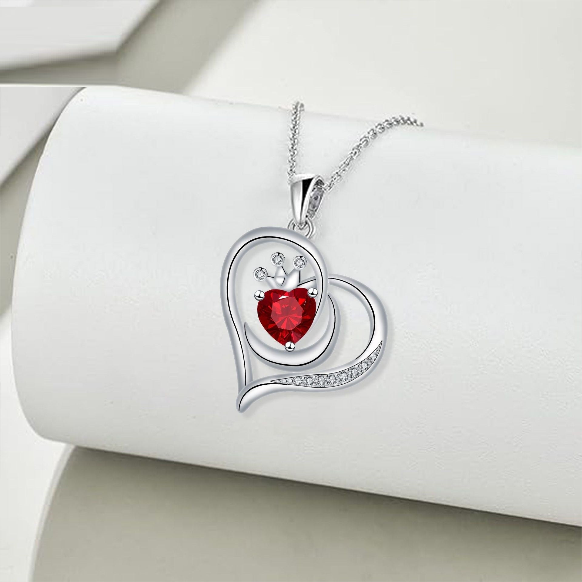 Love Red Diamond Necklace Female