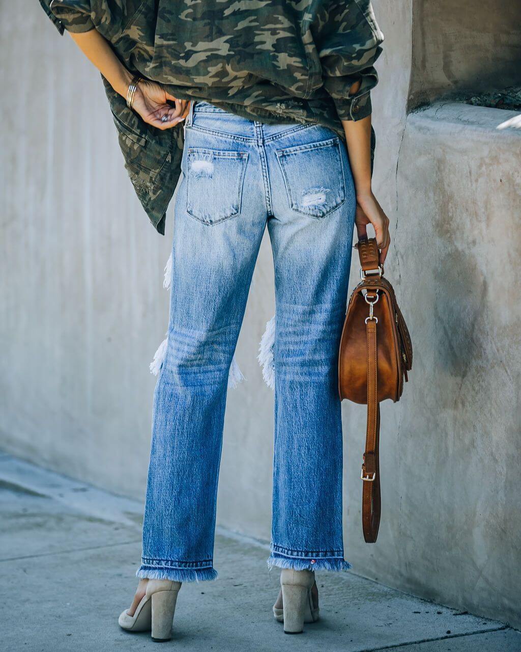 Ripped Straight Pants