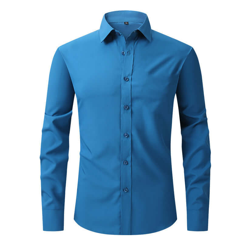 Plus Size Full Elastic Force Shirt Men's Long Sleeve