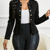 Office Ready Elegant Women's Solid Color Button Up Blazer