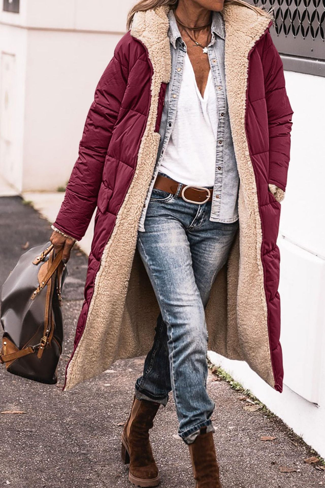 Women's Loose Cardigan Jacket — Mid-Length Winter Coat