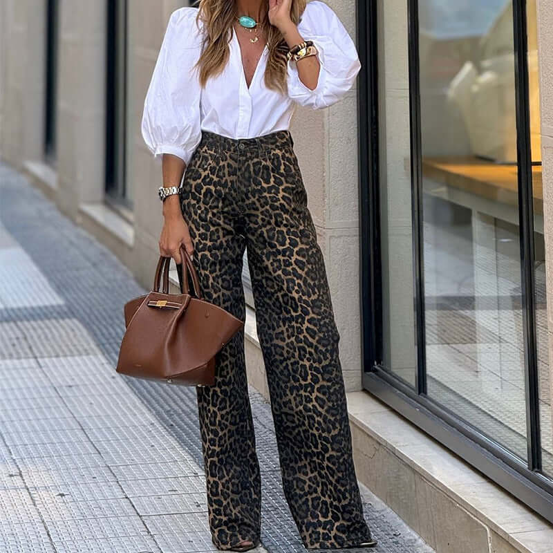 Leopard Print Casual Pants