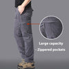 Men's long straight-leg trousers featuring zippered pockets, ideal for outdoor climbing and casual sports.