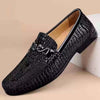 Snake Pattern Leather Loafers
