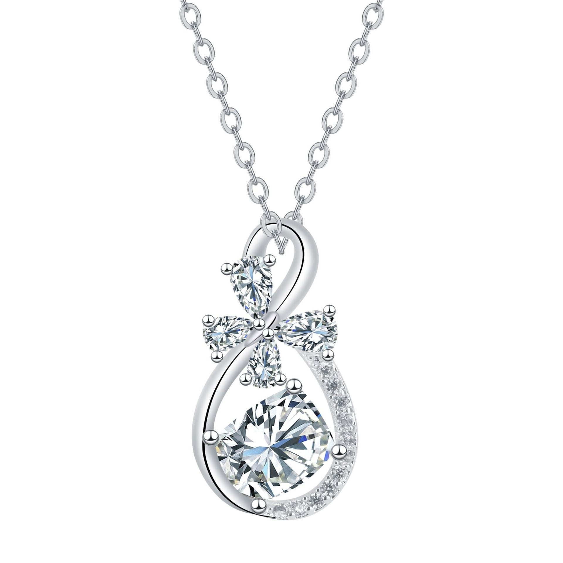 European And American Style Infinite Love Inlaid Necklace Women's High-grade Romantic