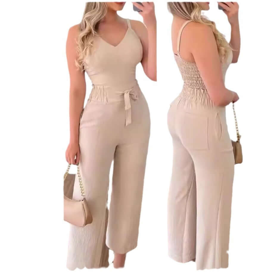 Slim Elastic Pleated