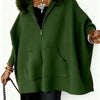 Autumn And Winter Hooded Long Sleeve Coat Solid Color Loose Cardigan Fashion Woolen Top For Women
