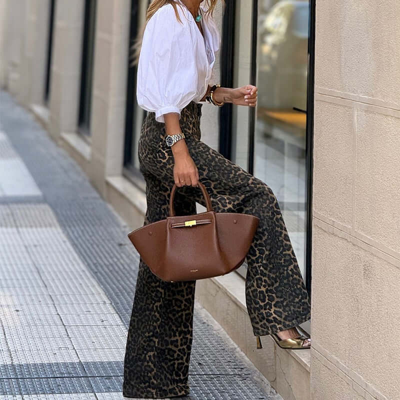 Leopard Print Casual Pants